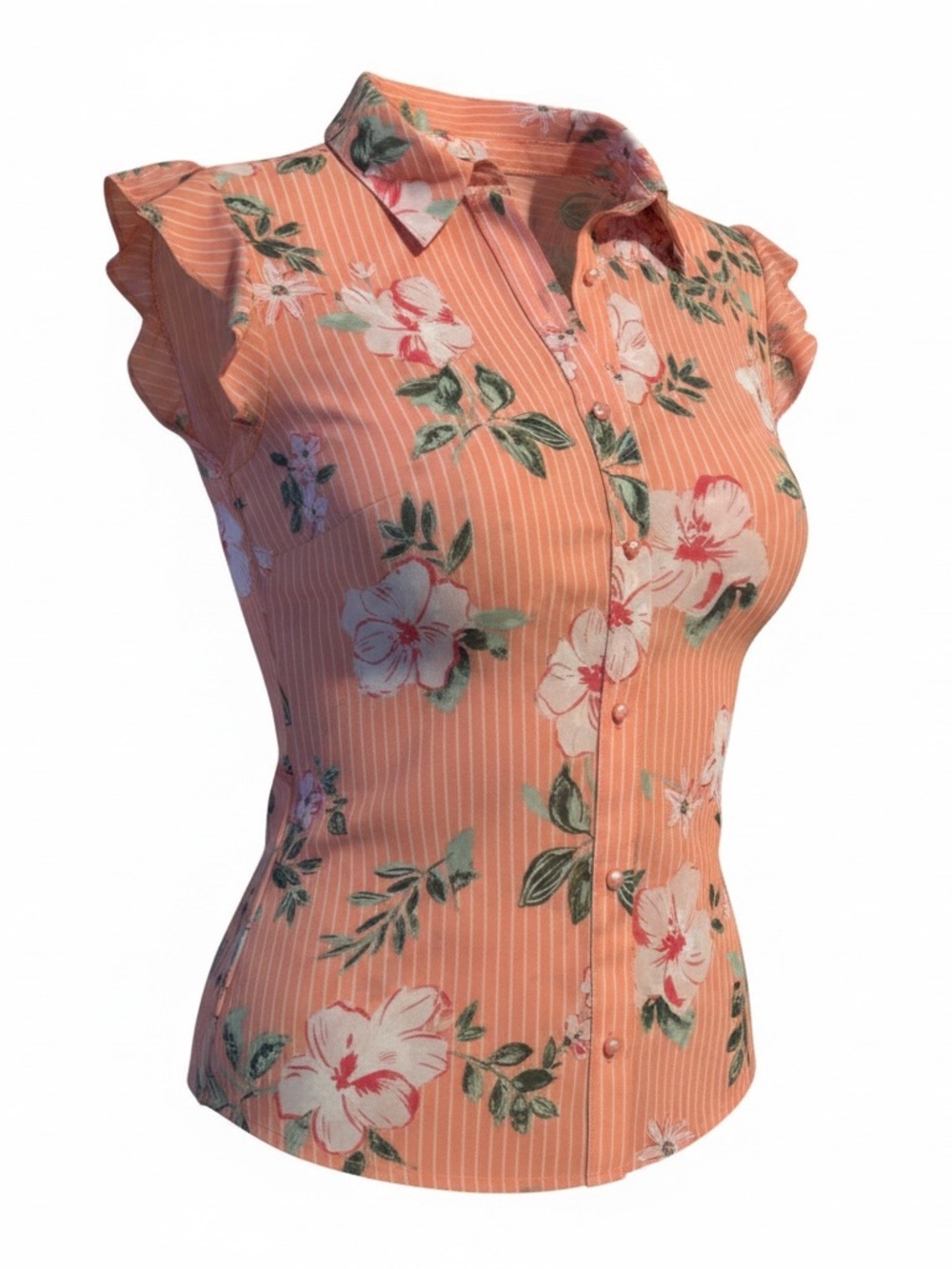 Women 2-pack Elle Pink and Yellow Floral Blouses Lightweight Summer Tops Small - Picture 5 of 8